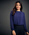 Front Pintuck Chiffon  Blue Top